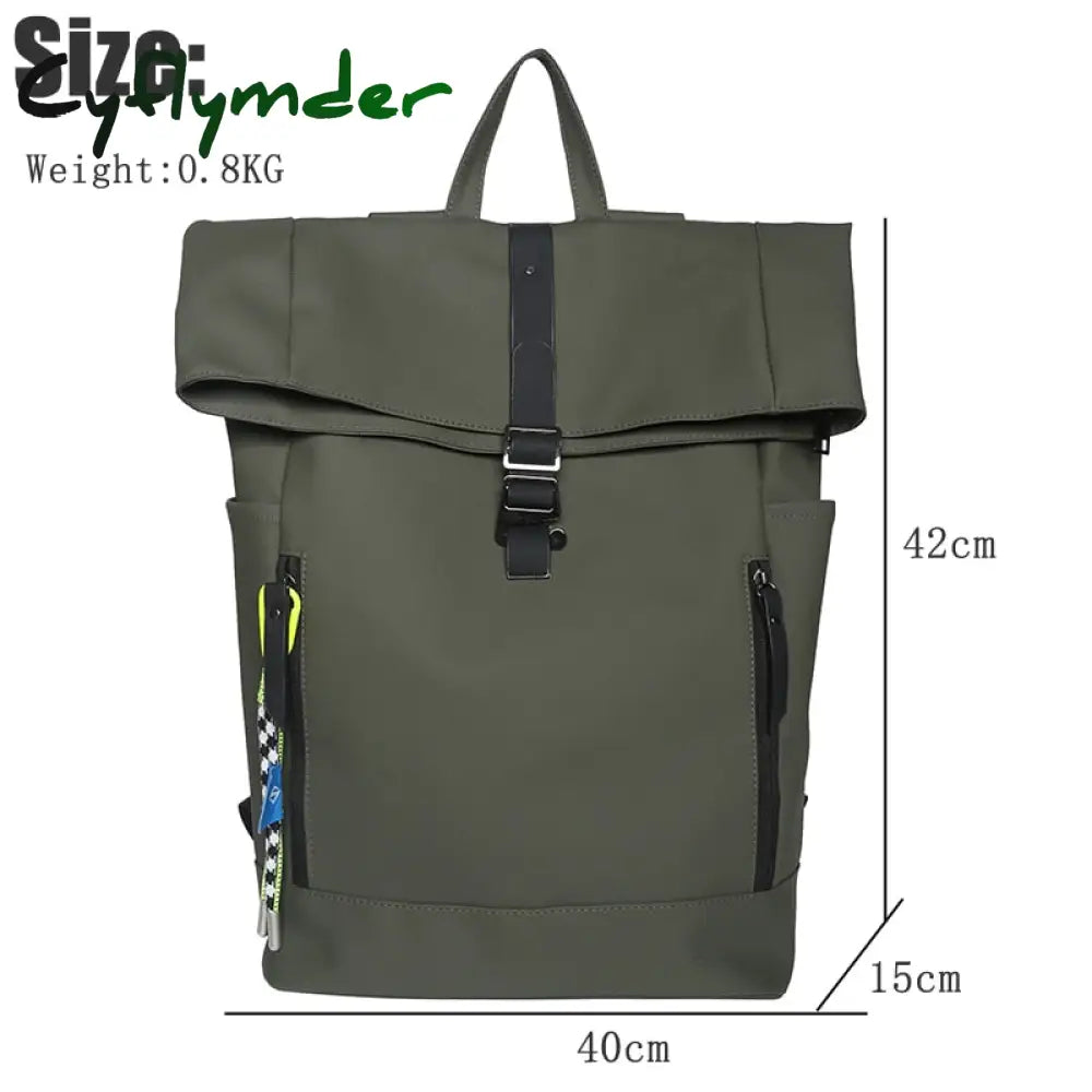 Cyflymder Lady’s Leisure Large Bag Men Laptop Backpack Woman Leather Roll Top Male Travel Bag