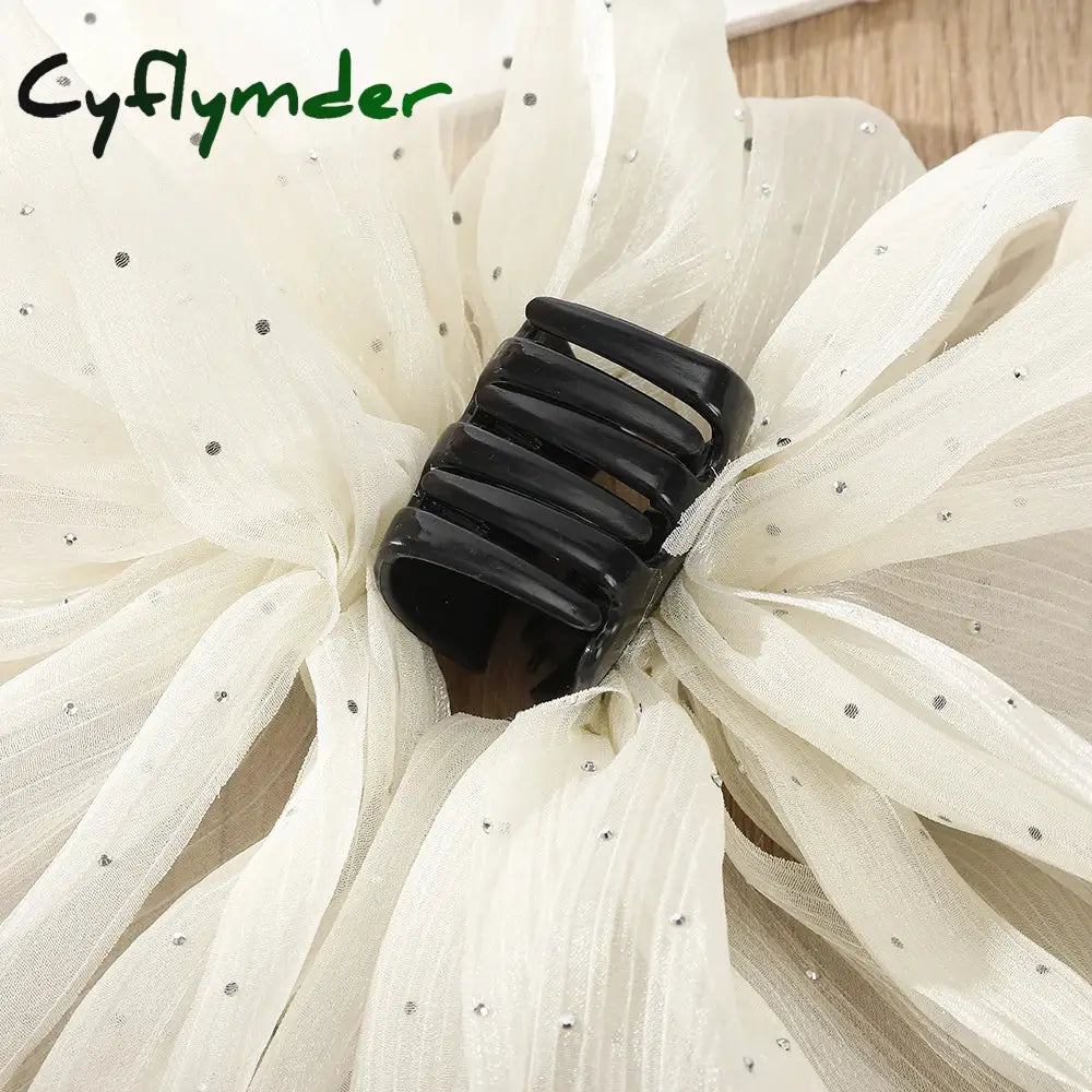 Cyflymder Large Bow Hair Claw Clip New Hairpin For Women Korean Sweet Ponytail Crabs Girls Ribbon