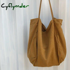 Cyflymder Large Canvas Tote Bag Women Big Capacity Shopping Handbag Simple Lady Shoulder Solid