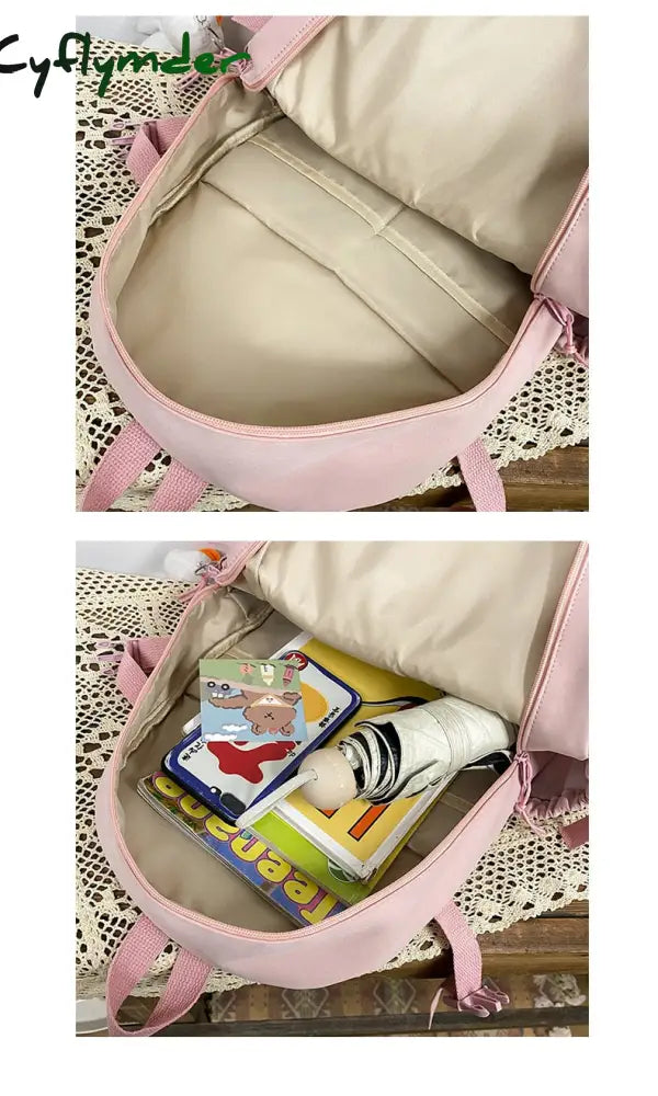 Cyflymder Large Capacity Backpacks For Women Japanese Schoolbag Kawaii Student Multi-Color Bag Ins