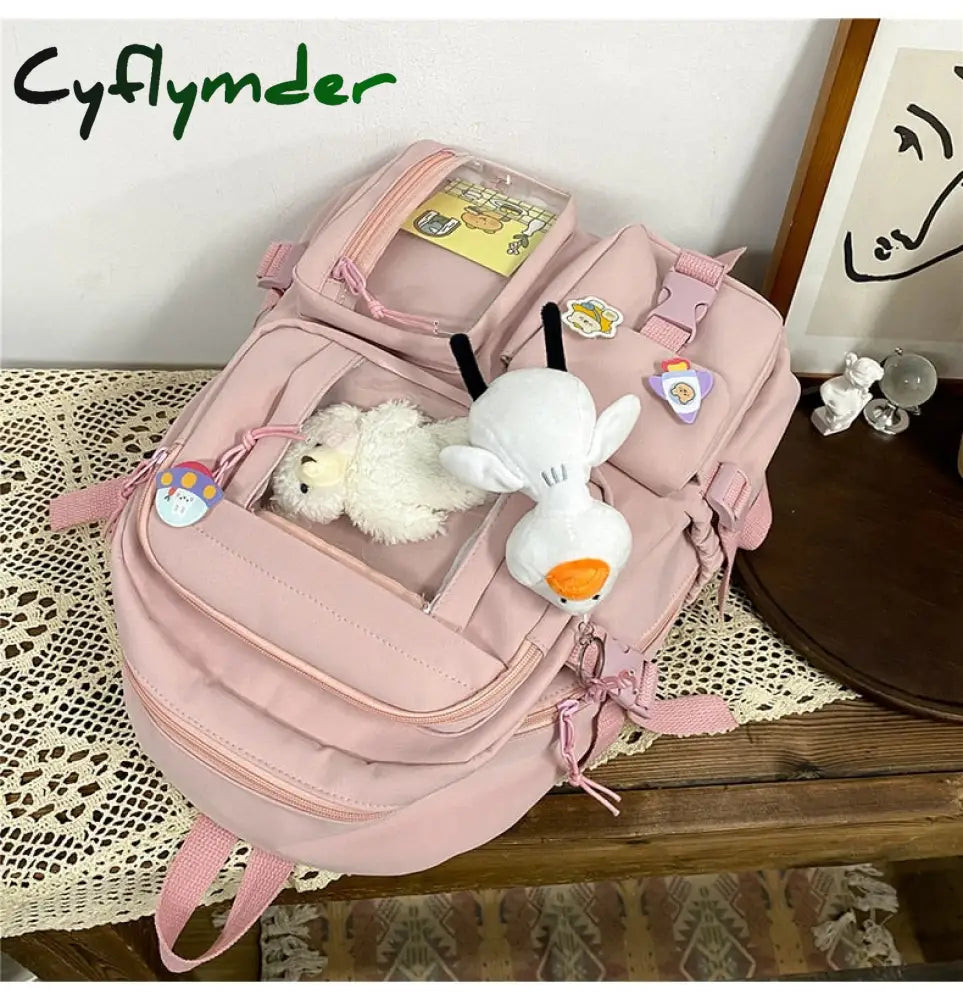 Cyflymder Large Capacity Backpacks For Women Japanese Schoolbag Kawaii Student Multi-Color Bag Ins