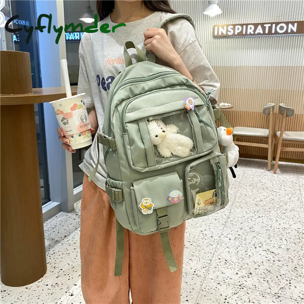 Cyflymder Large Capacity Backpacks For Women Japanese Schoolbag Kawaii Student Multi-Color Bag Ins