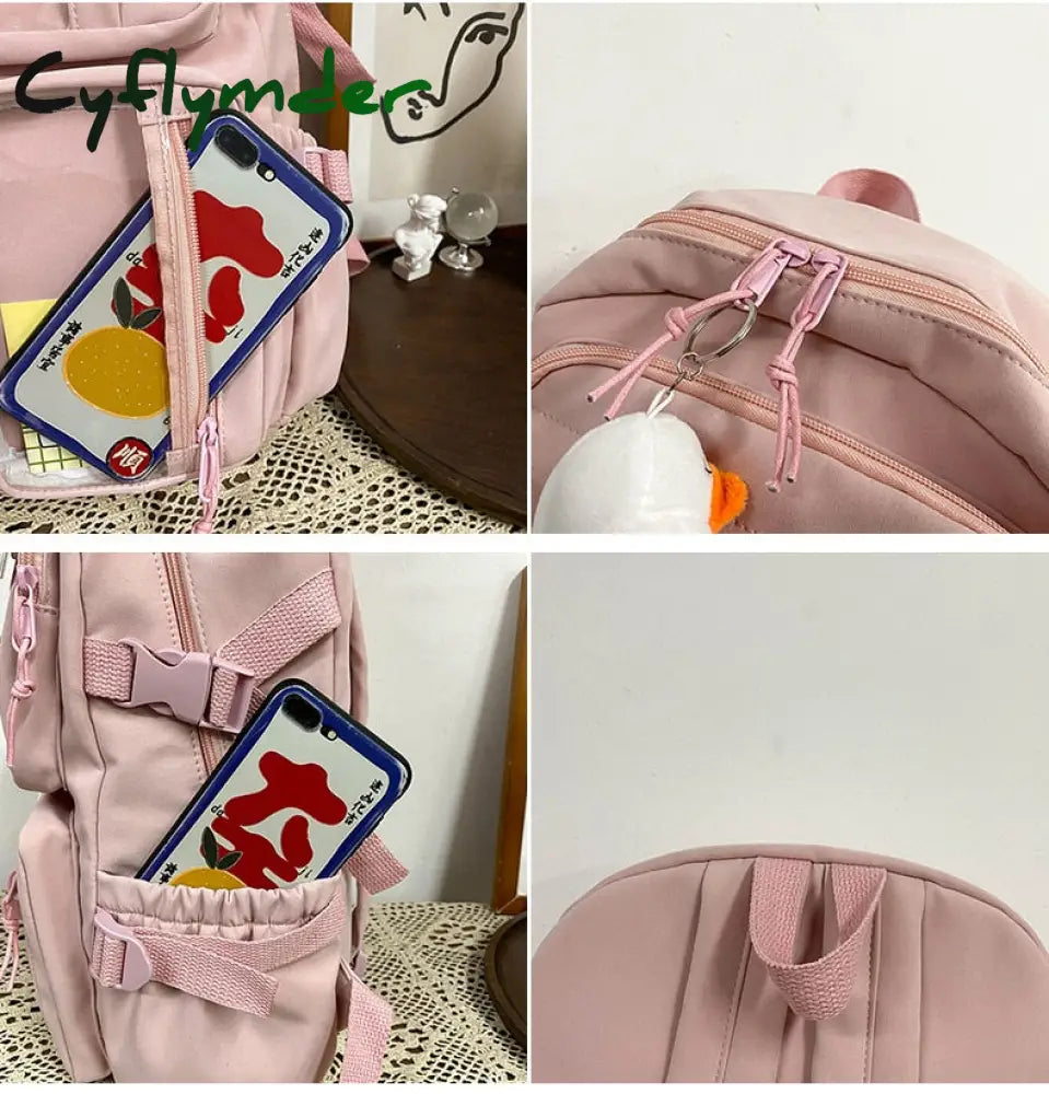 Cyflymder Large Capacity Backpacks For Women Japanese Schoolbag Kawaii Student Multi-Color Bag Ins