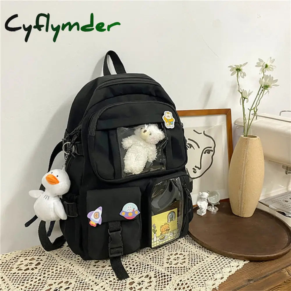 Cyflymder Large Capacity Backpacks For Women Japanese Schoolbag Kawaii Student Multi-Color Bag Ins