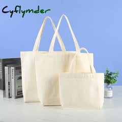 Cyflymder Large Capacity Canvas Shopping Bags Diy Folding Eco-Friendly Cotton Tote Shoulder Bag