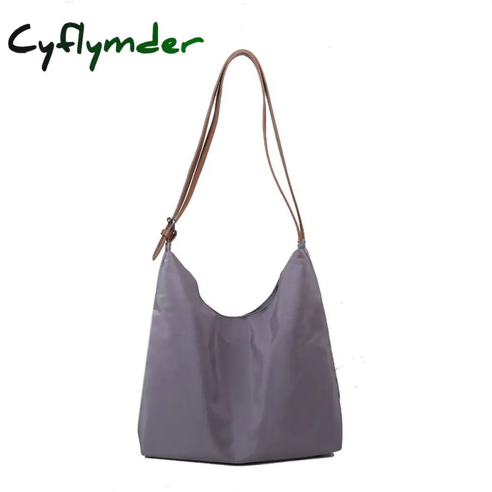 Cyflymder Large Capacity Canvas Shoulder Bag For Women New Shopping Bags Solid Color Vintage Tote