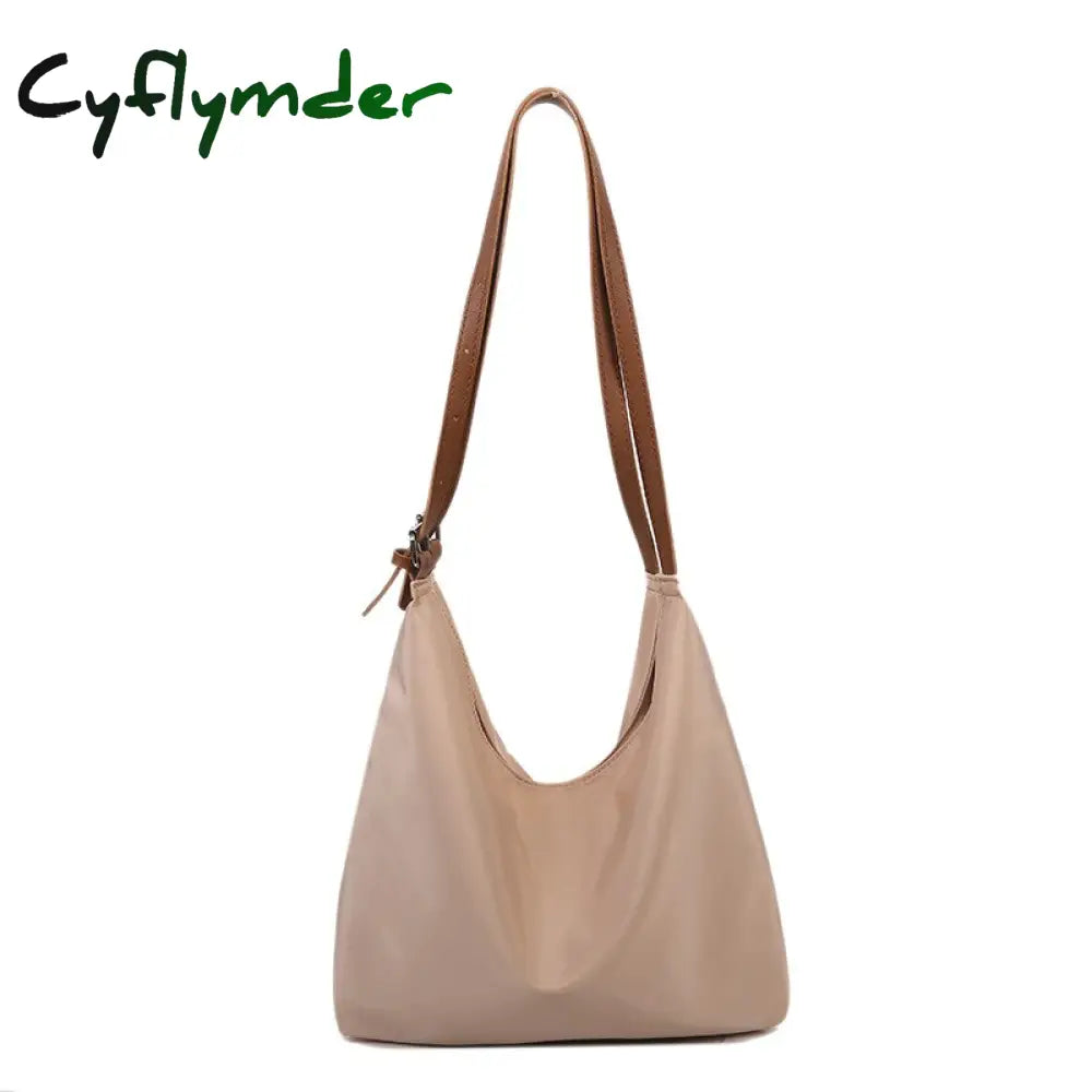 Cyflymder Large Capacity Canvas Shoulder Bag For Women New Shopping Bags Solid Color Vintage Tote