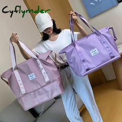 Cyflymder Large Capacity Folding Bag Travel Bags Tote Carry On Luggage Storage Hand Waterproof