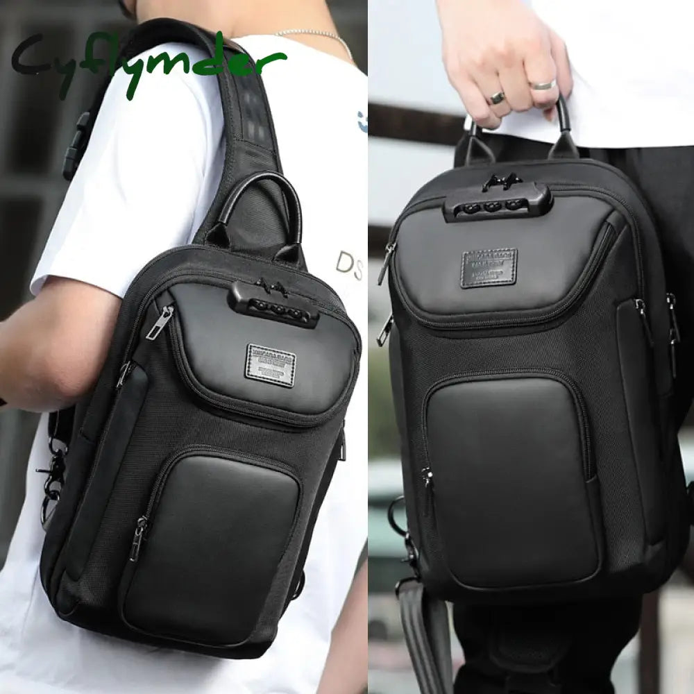 Cyflymder Large Capacity Men Oxford Waterproof Multifunction Shoulder Bags Messenger Chest Sling
