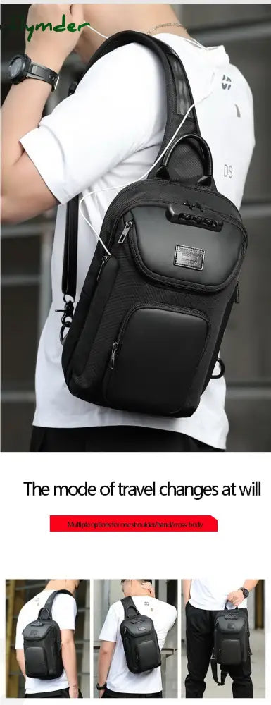 Cyflymder Large Capacity Men Oxford Waterproof Multifunction Shoulder Bags Messenger Chest Sling