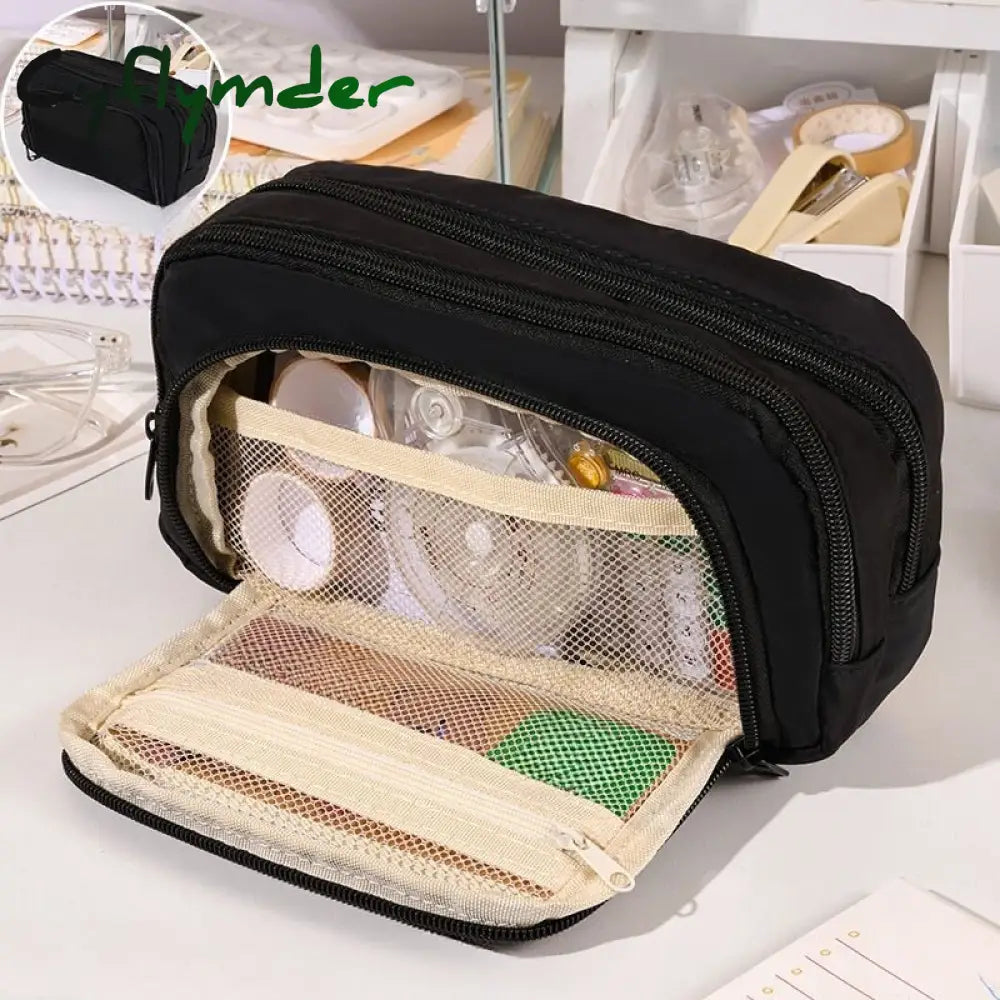 Cyflymder Large Capacity Pencil Bag Aesthetic School Cases Stationery Holder Kids Pen Big Box