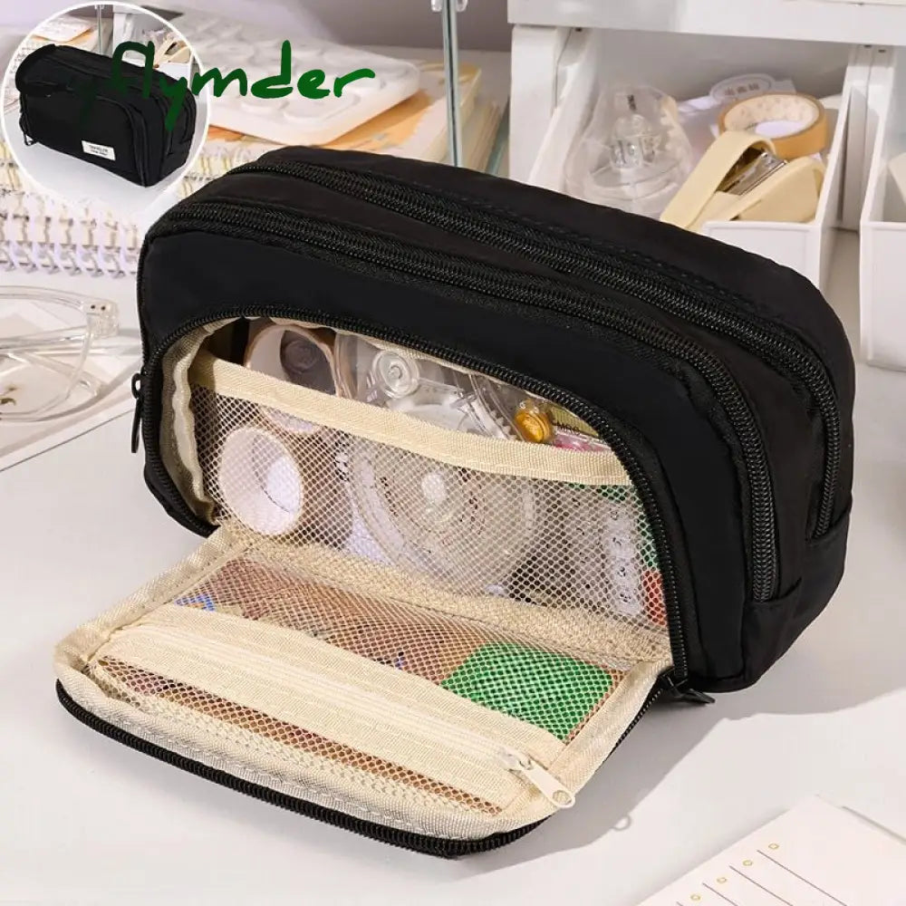Cyflymder Large Capacity Pencil Bag Aesthetic School Cases Stationery Holder Kids Pen Big Box