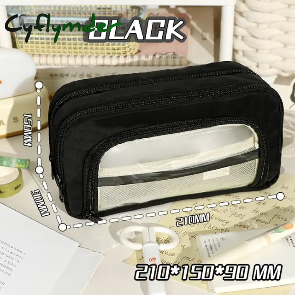 Cyflymder Large Capacity Pencil Bag Aesthetic School Cases Stationery Holder Kids Pen Big Box