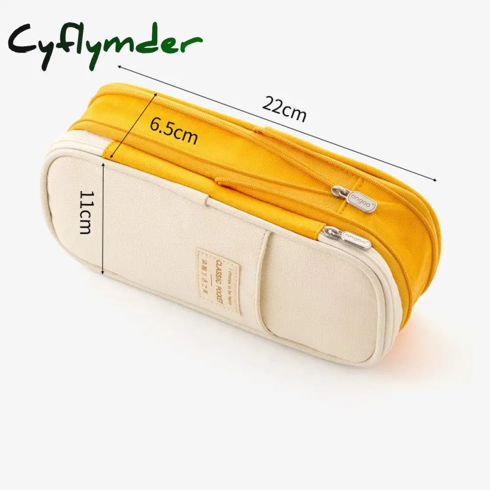 Cyflymder Large Capacity Pencil Case Stationery School Supplies Cases Pouch Office Desk Storage Bag