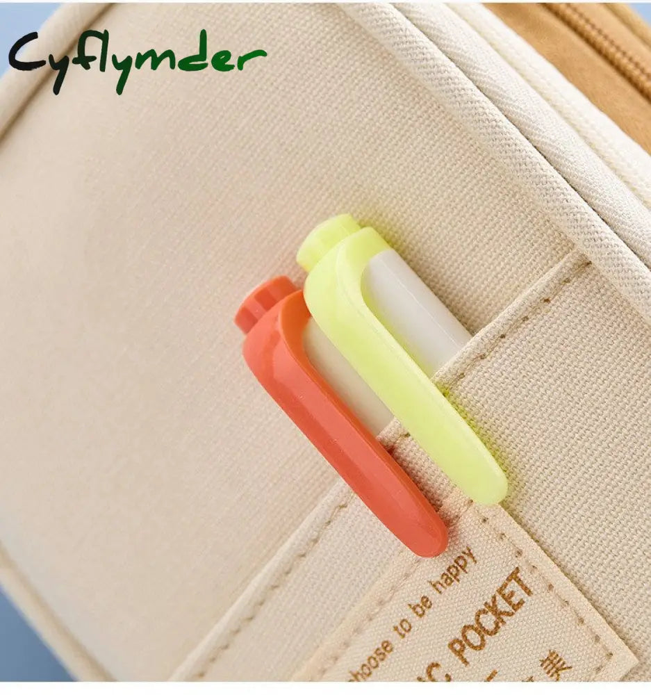 Cyflymder Large Capacity Pencil Case Stationery School Supplies Cases Pouch Office Desk Storage Bag