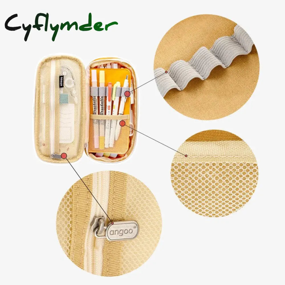 Cyflymder Large Capacity Pencil Case Stationery School Supplies Cases Pouch Office Desk Storage Bag