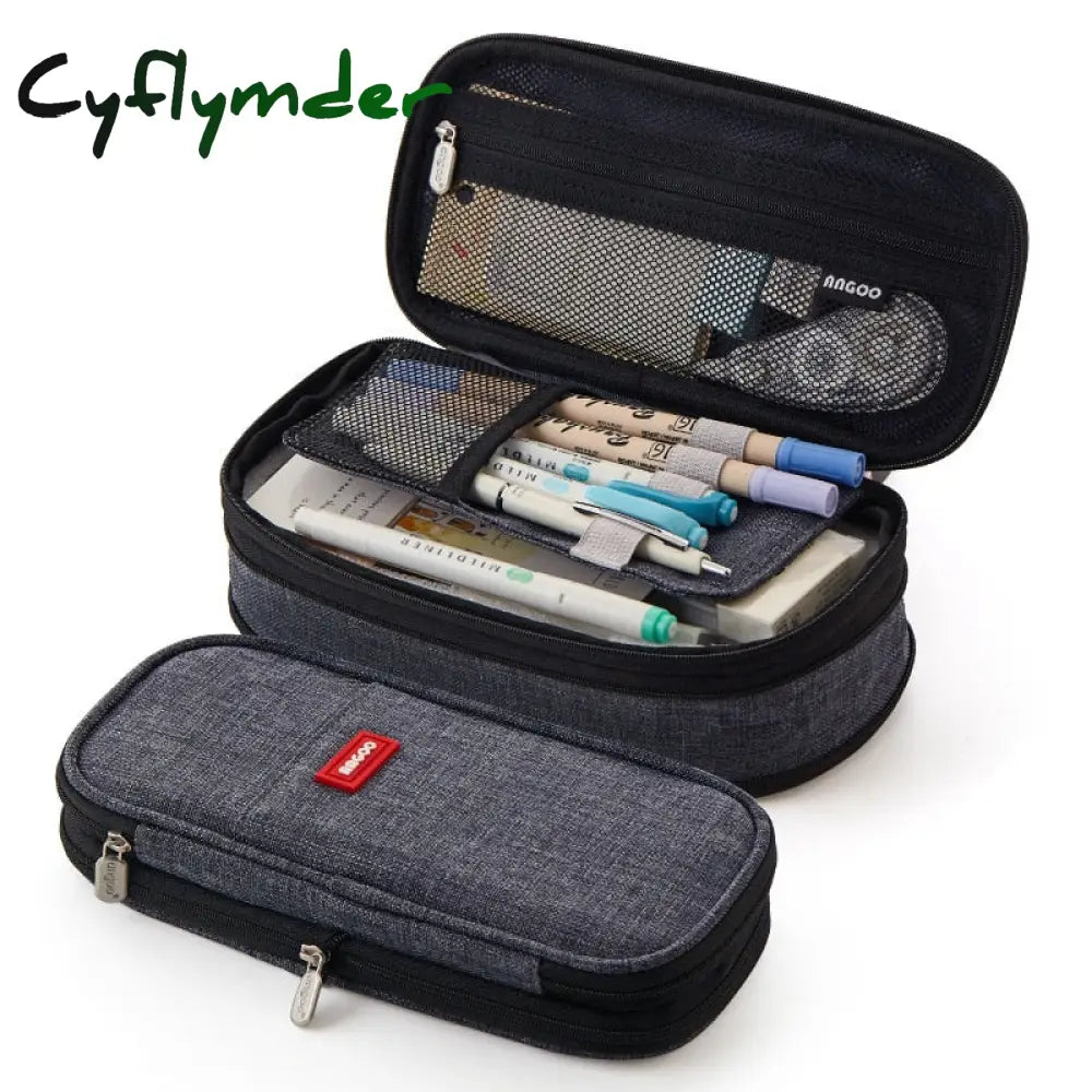 Cyflymder Large Capacity Pencil Case Stationery School Supplies Cases Pouch Office Desk Storage Bag