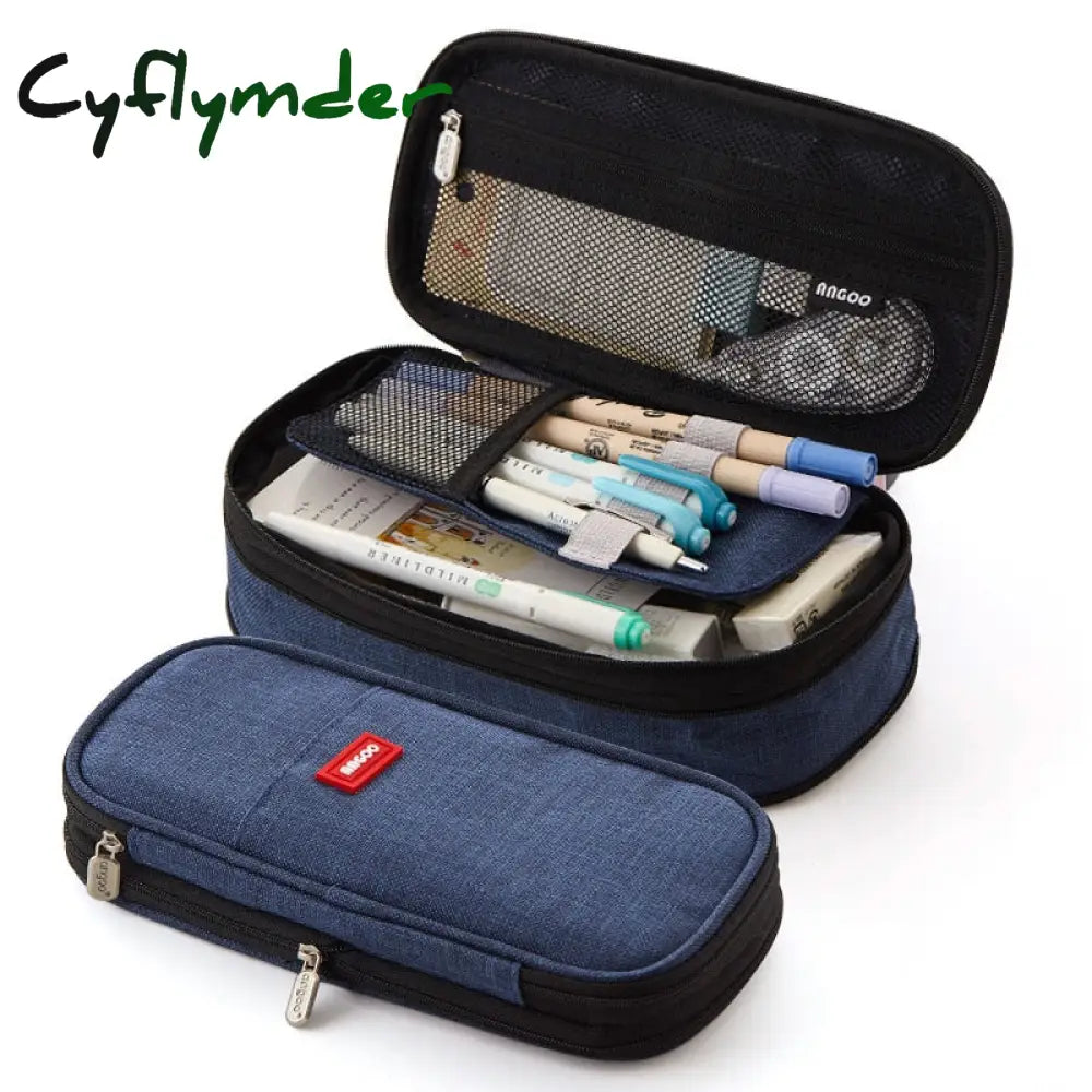 Cyflymder Large Capacity Pencil Case Stationery School Supplies Cases Pouch Office Desk Storage Bag