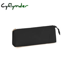 Cyflymder Large Capacity Pu Leather Pen Pencil Bag Simple Vintage Color Case Storage Zipper Pouch