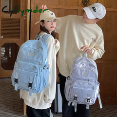 Cyflymder Large Capacity School Backpacks For Girl Black Preppy Style Schoolbag Simple Female