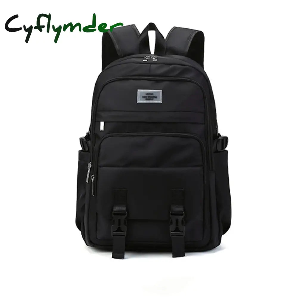 Cyflymder Large Capacity School Backpacks For Girl Black Preppy Style Schoolbag Simple Female