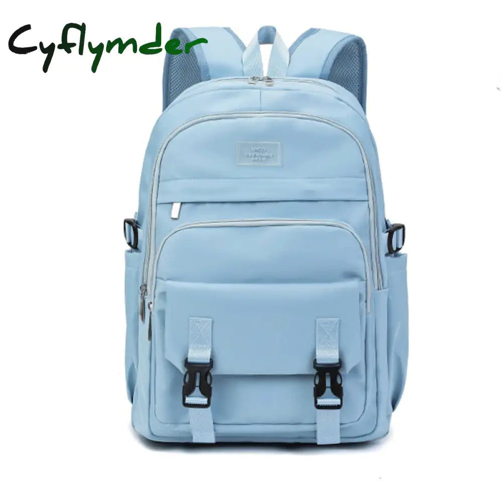 Cyflymder Large Capacity School Backpacks For Girl Black Preppy Style Schoolbag Simple Female