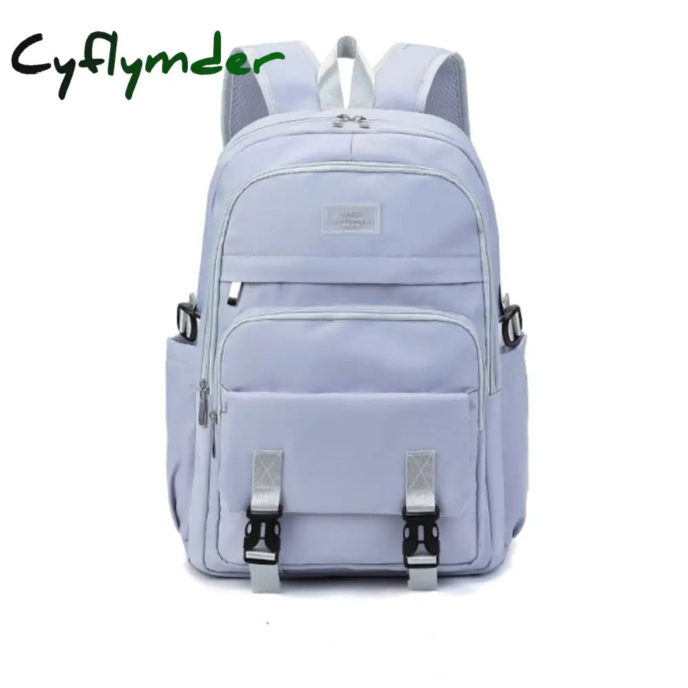 Cyflymder Large Capacity School Backpacks For Girl Black Preppy Style Schoolbag Simple Female