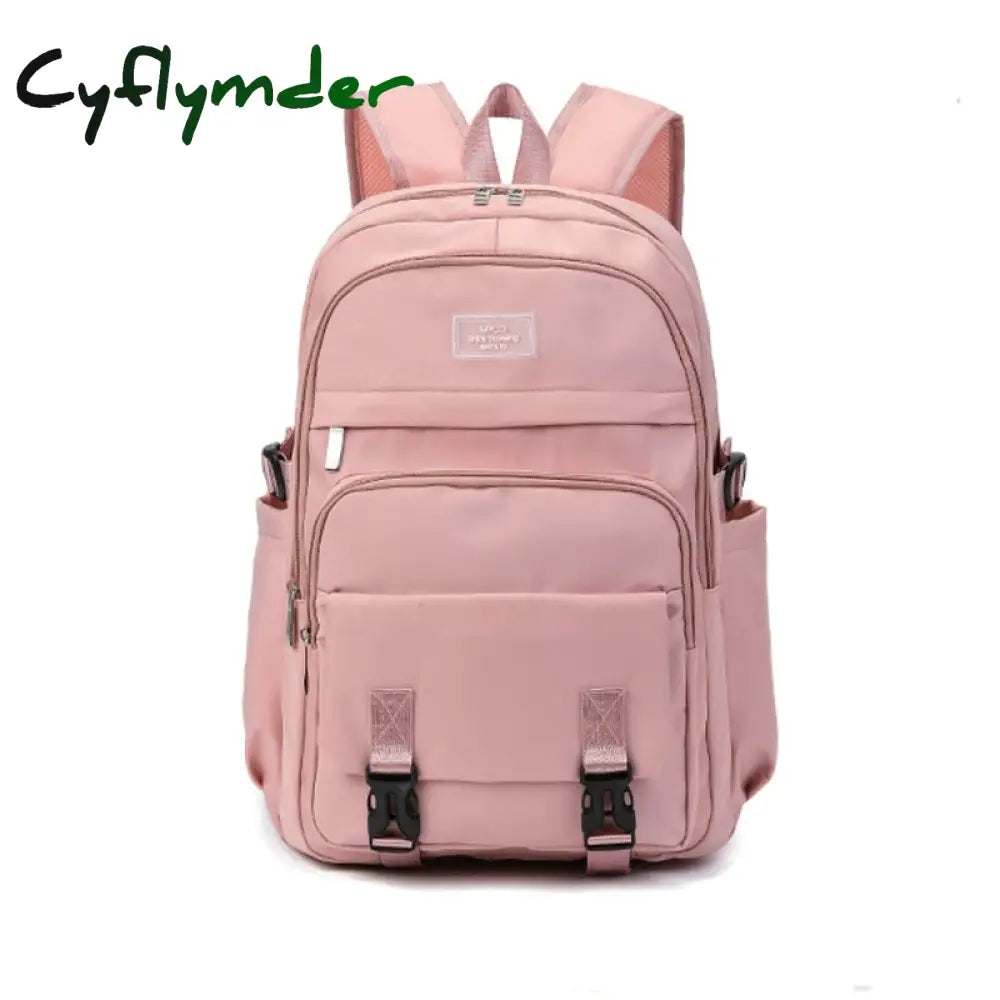 Cyflymder Large Capacity School Backpacks For Girl Black Preppy Style Schoolbag Simple Female