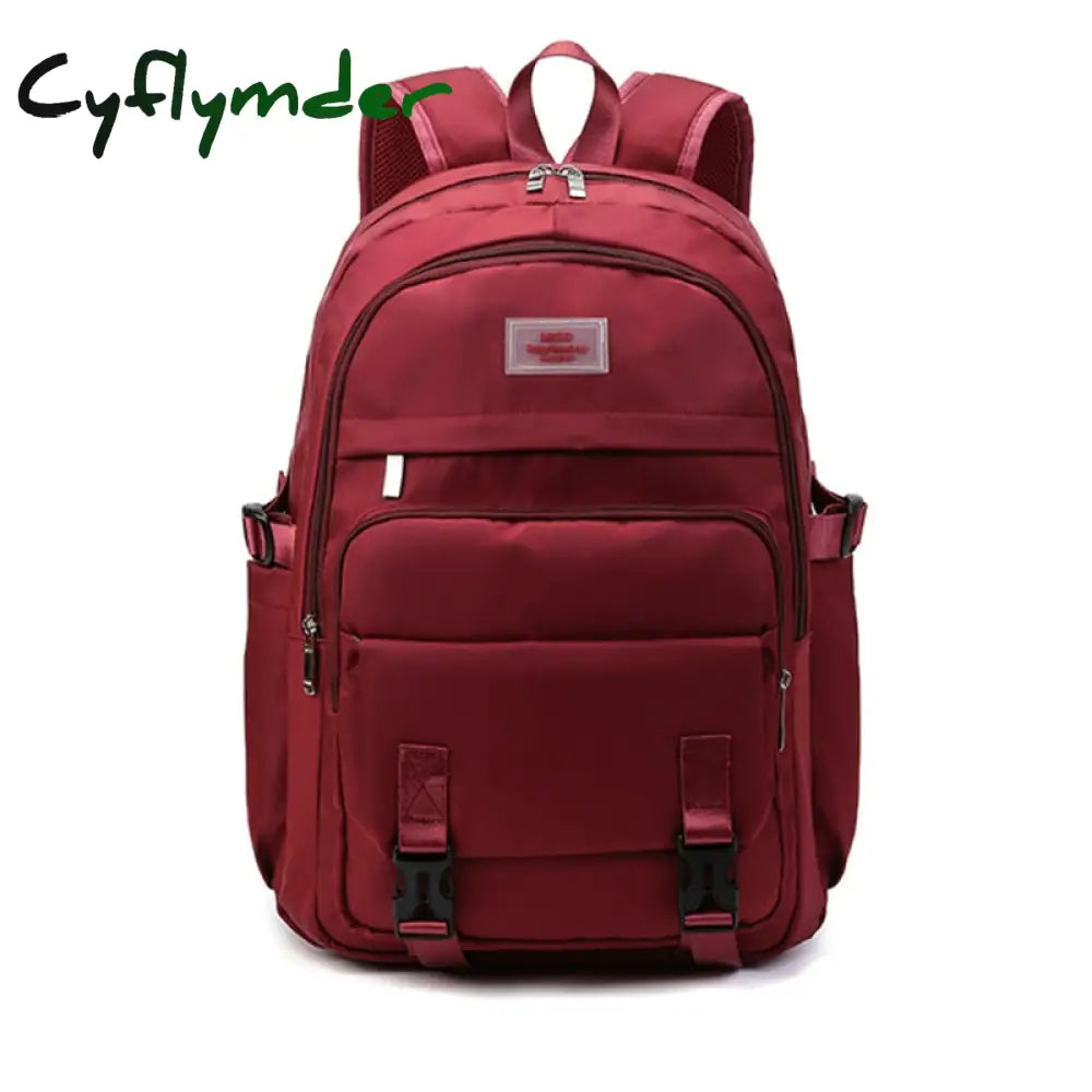 Cyflymder Large Capacity School Backpacks For Girl Black Preppy Style Schoolbag Simple Female