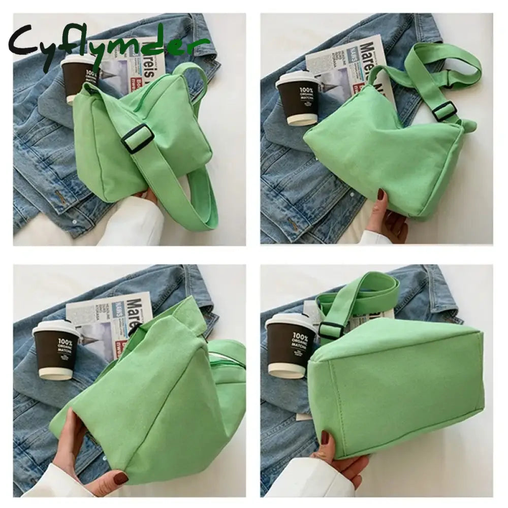 Cyflymder Large-Capacity Shoulder Bag New Women’s Fashion Simple Commuter Messenger Tote Black