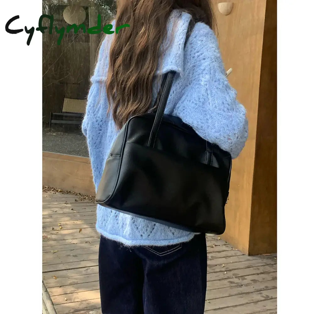 Cyflymder Large Capacity Tote Bag Women’s PU Leather Wallet Handbag Women’s Extra Large Shoulder Bag Solid Color