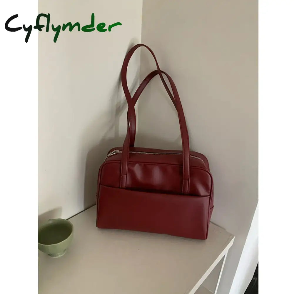 Cyflymder Large Capacity Tote Bag Women’s PU Leather Wallet Handbag Women’s Extra Large Shoulder Bag Solid Color