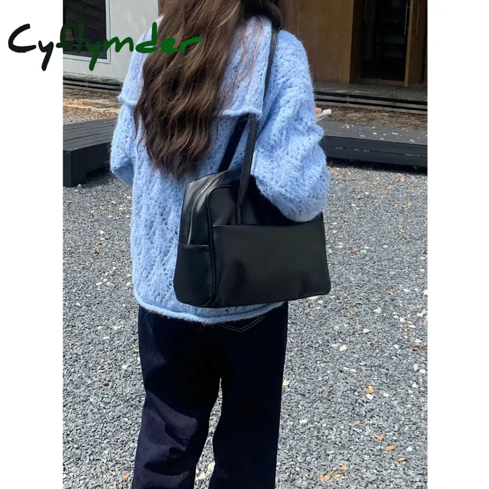 Cyflymder Large Capacity Tote Bag Women’s PU Leather Wallet Handbag Women’s Extra Large Shoulder Bag Solid Color