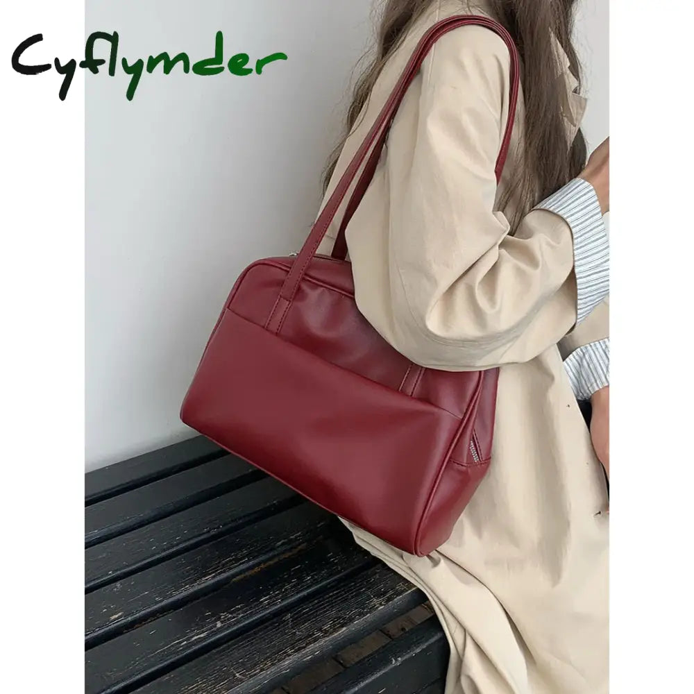 Cyflymder Large Capacity Tote Bag Women’s PU Leather Wallet Handbag Women’s Extra Large Shoulder Bag Solid Color