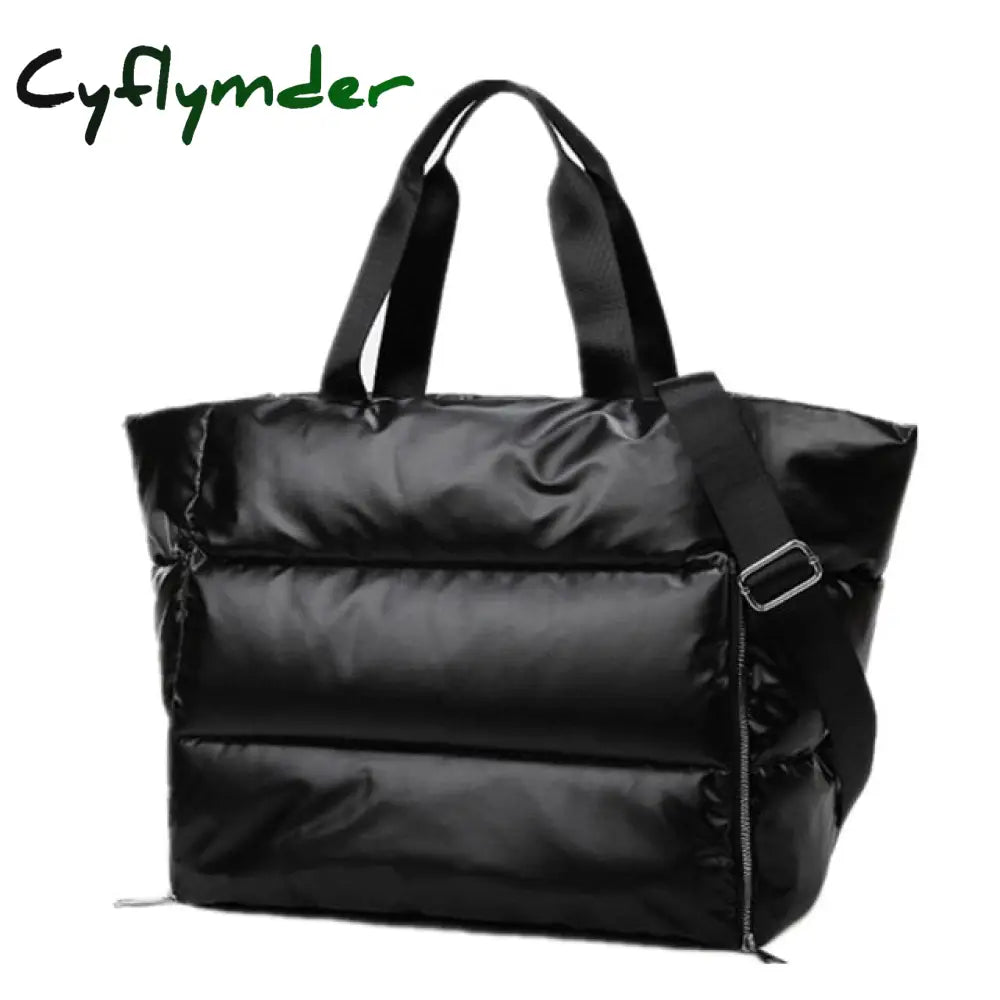 Cyflymder Large Capacity Tote Shoulder Bag For Women Waterproof Nylon Bags Space Pad Cotton Feather