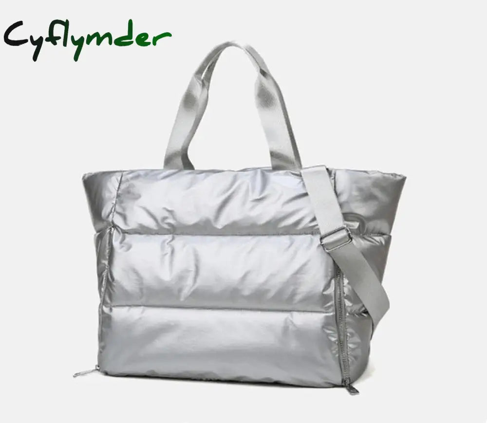 Cyflymder Large Capacity Tote Shoulder Bag For Women Waterproof Nylon Bags Space Pad Cotton Feather