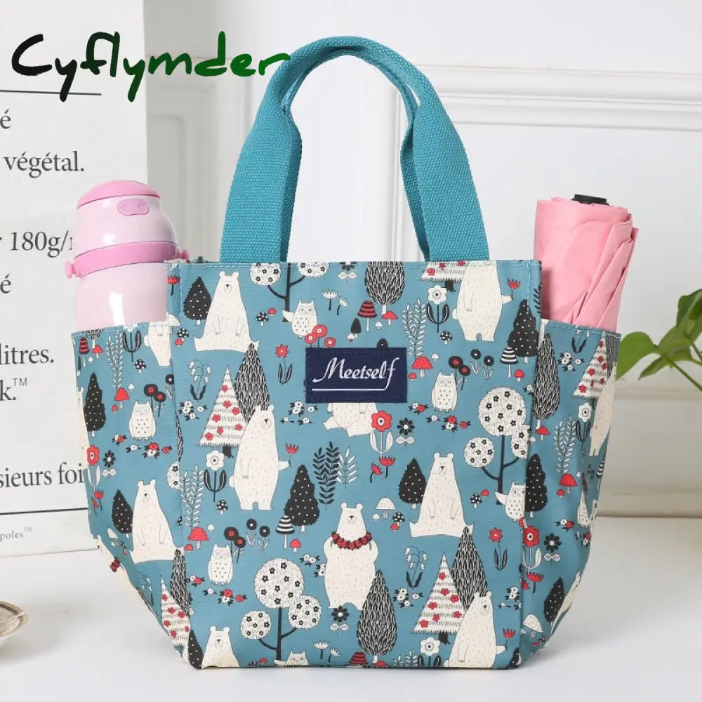 Cyflymder Large Capacity Waterproof Bento Bags Camping Picnic Fruit Snack Thermal Pouchs Office