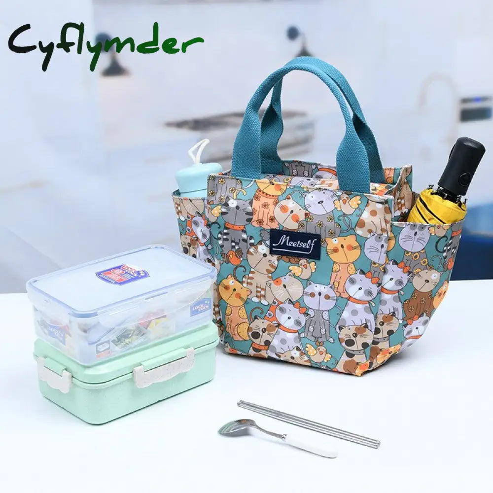 Cyflymder Large Capacity Waterproof Bento Bags Camping Picnic Fruit Snack Thermal Pouchs Office