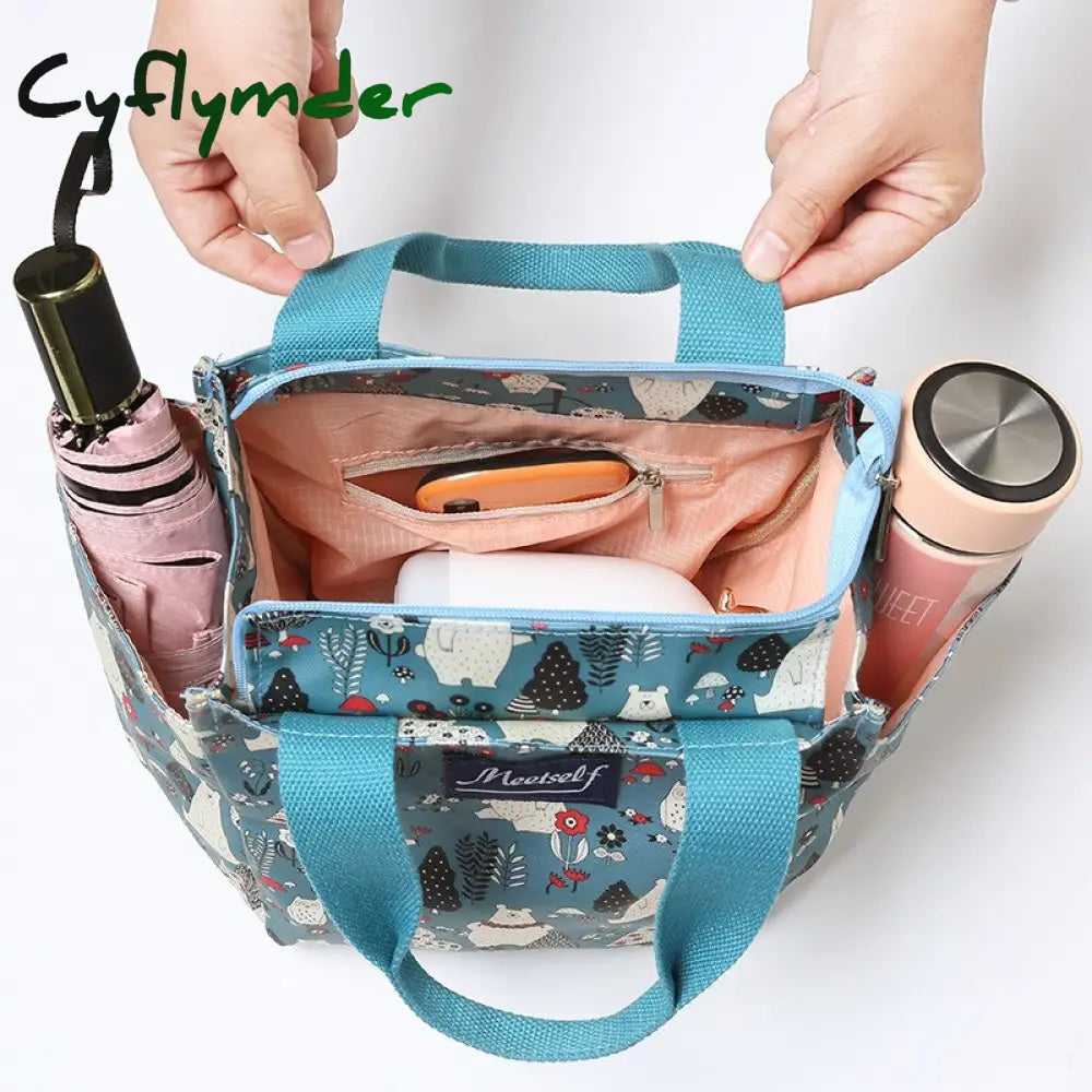 Cyflymder Large Capacity Waterproof Bento Bags Camping Picnic Fruit Snack Thermal Pouchs Office