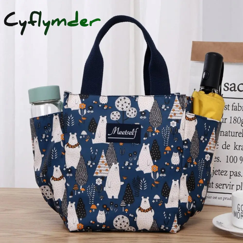 Cyflymder Large Capacity Waterproof Bento Bags Camping Picnic Fruit Snack Thermal Pouchs Office