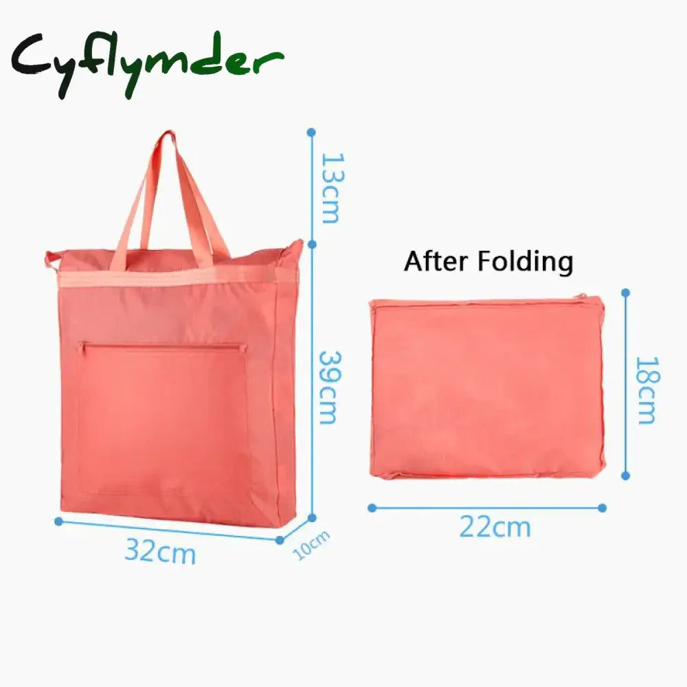 Cyflymder Large Capacity Waterproof Oxford Cloth Reusable Foldable Shopping Bag Tote Shoulder