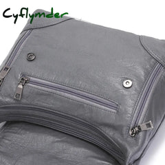 Cyflymder Large Capacity Women Crossbody Bag Brand Shoulder Soft Pu Leather Messenger Tote Quality