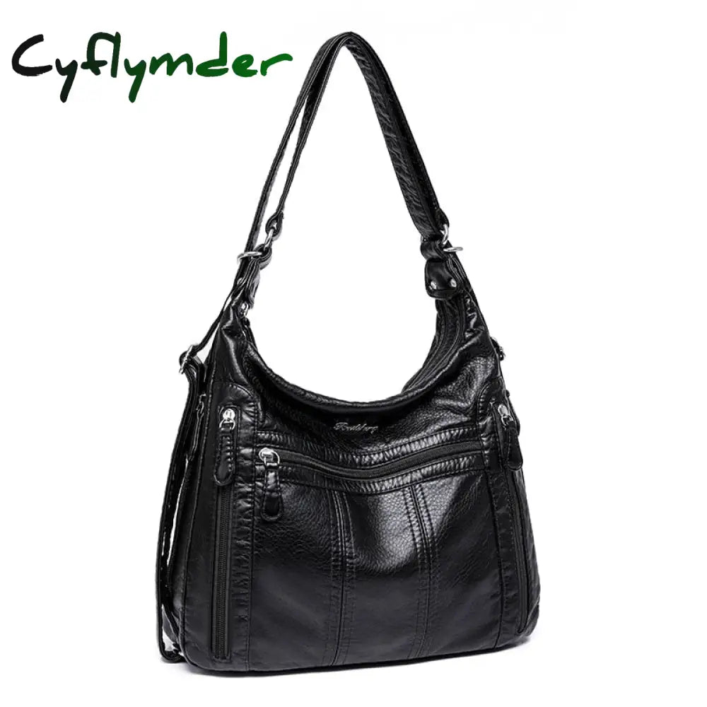 Cyflymder Large Capacity Women Handbag Pu Leather Crossbody Bag Female Multifunction Shoulder Pink