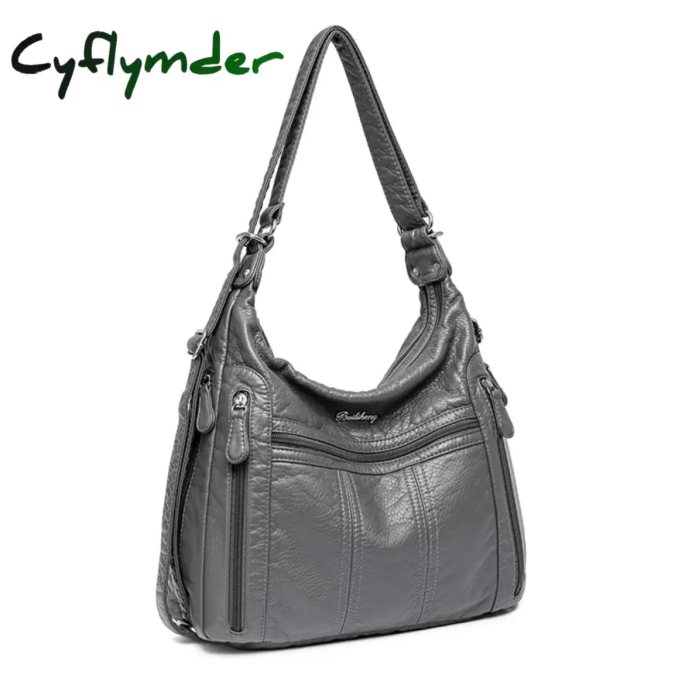 Cyflymder Large Capacity Women Handbag Pu Leather Crossbody Bag Female Multifunction Shoulder Pink