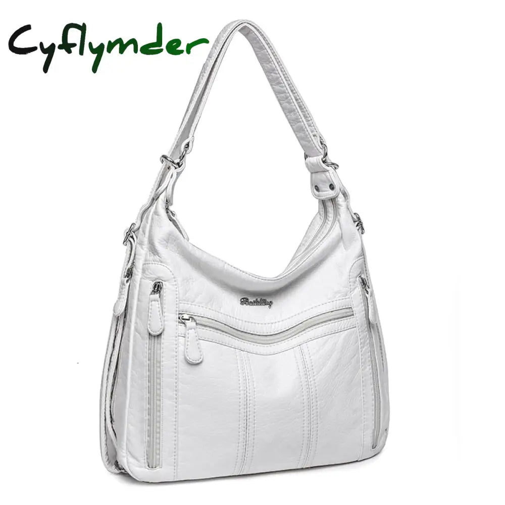 Cyflymder Large Capacity Women Handbag Pu Leather Crossbody Bag Female Multifunction Shoulder Pink