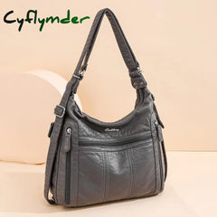 Cyflymder Large Capacity Women Handbag Pu Leather Crossbody Bag Female Multifunction Shoulder Pink