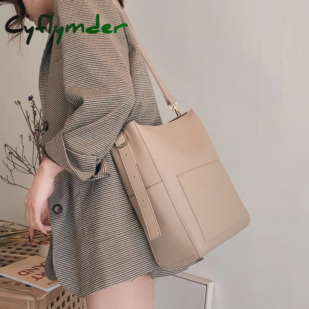 Cyflymder Large Capacity Women Shoulder Bags Designer Brand Handbags Luxury Pu Leather Crossbody