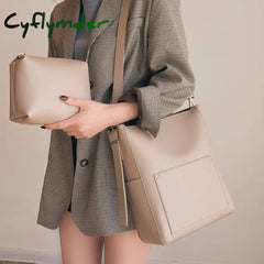 Cyflymder Large Capacity Women Shoulder Bags Designer Brand Handbags Luxury Pu Leather Crossbody