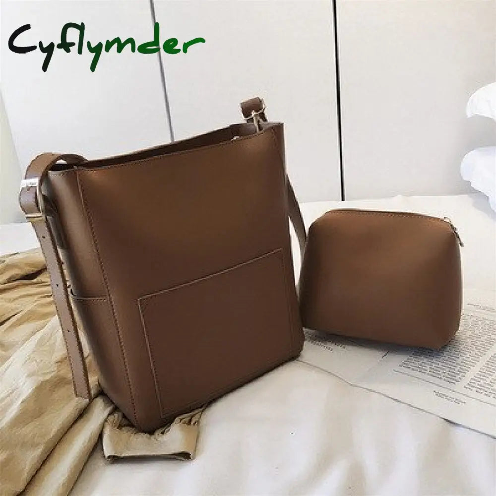 Cyflymder Large Capacity Women Shoulder Bags Designer Brand Handbags Luxury Pu Leather Crossbody