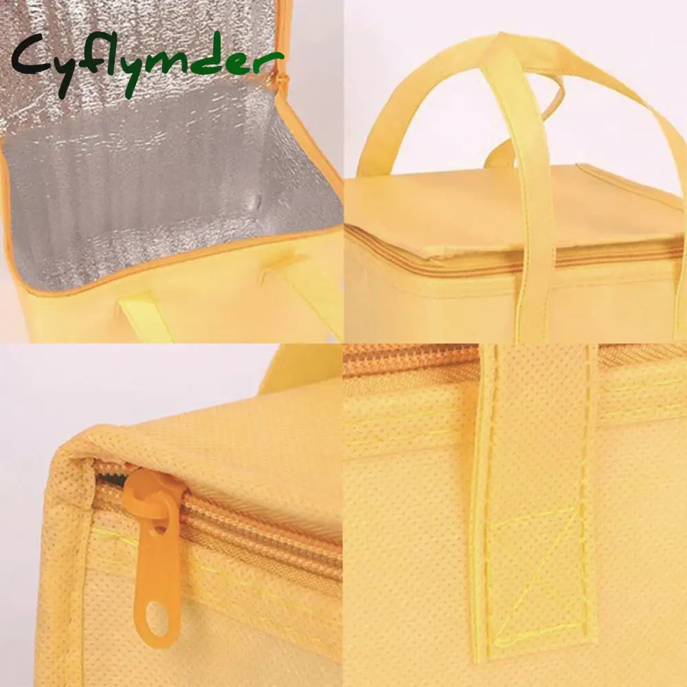 Cyflymder Large Non-Woven Thermal Insulation Package Lunch Bag Picnic Portable Container Bags Fresh